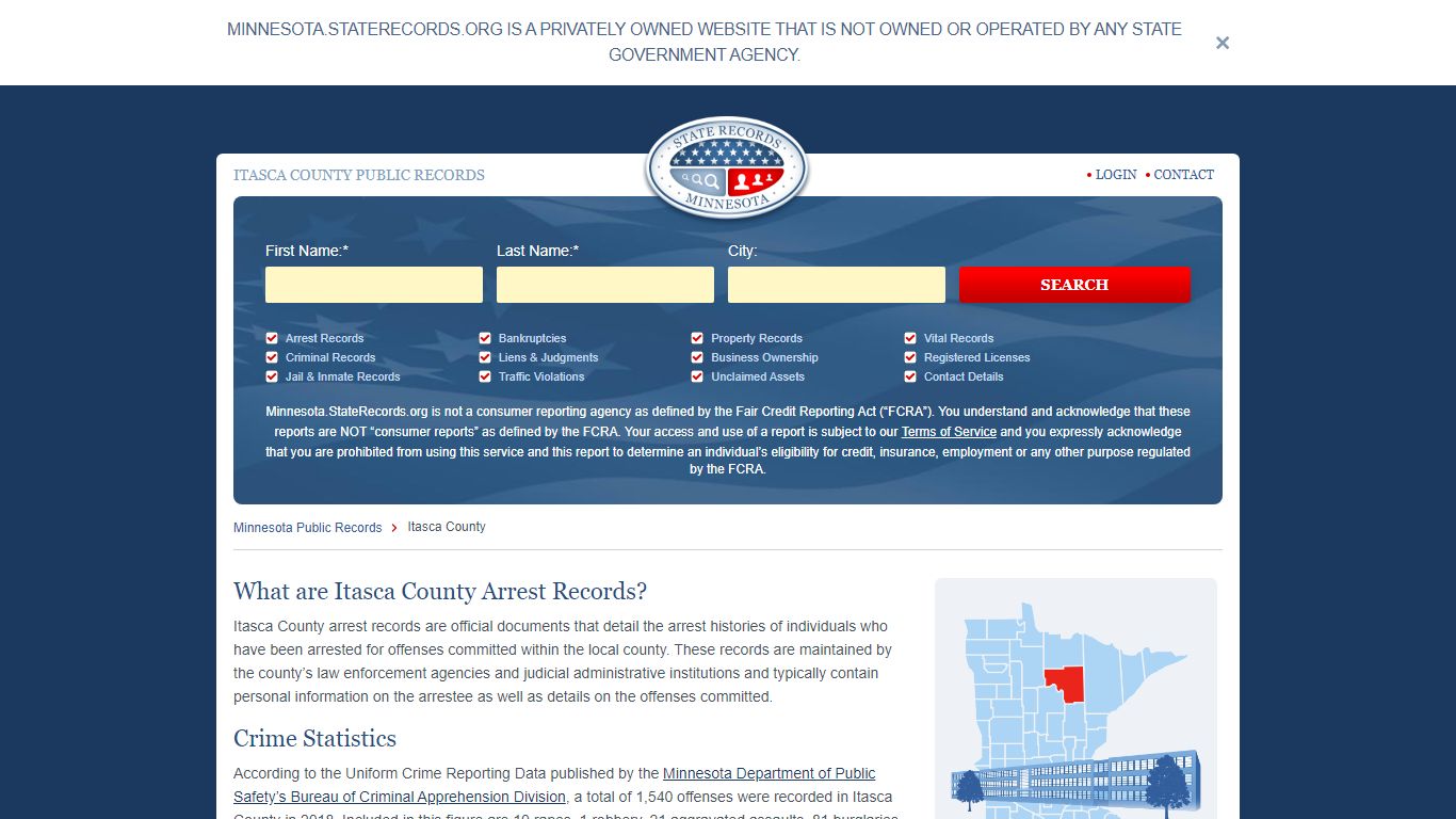 Itasca County Arrest, Court, and Public Records