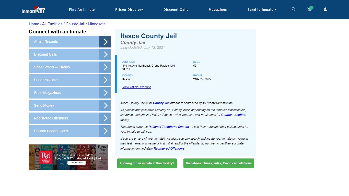 Itasca County Jail - Inmate Locator - Grand Rapids, MN