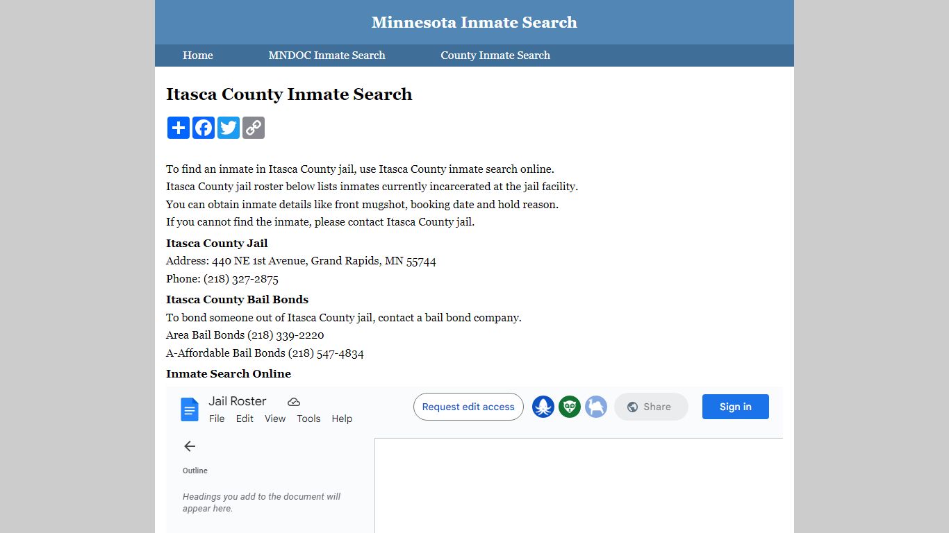 Itasca County Inmate Search